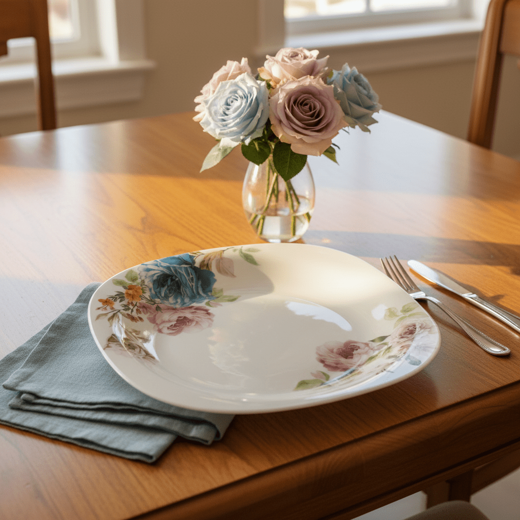 Harmony White Opalware Flat Dinner Plate with Floral Design - 11 Inch - Al Kabayel Discount CentreHarmony White Opalware Flat Dinner Plate with Floral Design - 11 InchPlatesHARMONYAl Kabayel Discount Centre
