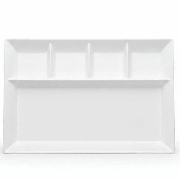 Harmony White Rectangular Melamine 5 Portion Serving Plate 43 × 30 cm Large Serving Tray Ideal for Buffet Catering and Family Meals - Al Kabayel Discount CentreHarmony White Rectangular Melamine 5 Portion Serving Plate 43 × 30 cm Large Serving Tray Ideal for Buffet Catering and Family MealsPlatesHARMONYAl Kabayel Discount Centre