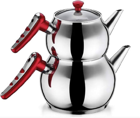 HASCEVHER Apple Mini Size Stainless Steel Tea Pot Set, 1.1 Liter and 1.2 Liter - Al Kabayel Discount CentreHASCEVHER Apple Mini Size Stainless Steel Tea Pot Set, 1.1 Liter and 1.2 LiterTea/Coffee PotsHASCEVHERAl Kabayel Discount Centre