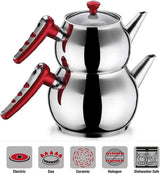 HASCEVHER Apple Mini Size Stainless Steel Tea Pot Set, 1.1 Liter and 1.2 Liter - Al Kabayel Discount CentreHASCEVHER Apple Mini Size Stainless Steel Tea Pot Set, 1.1 Liter and 1.2 LiterTea/Coffee PotsHASCEVHERAl Kabayel Discount Centre
