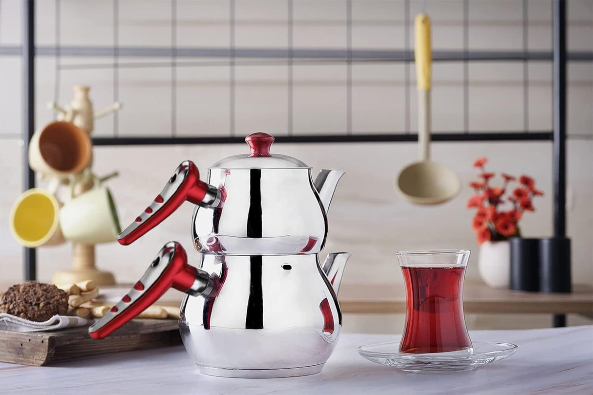 HASCEVHER Apple Mini Size Stainless Steel Tea Pot Set, 1.1 Liter and 1.2 Liter - Al Kabayel Discount CentreHASCEVHER Apple Mini Size Stainless Steel Tea Pot Set, 1.1 Liter and 1.2 LiterTea/Coffee PotsHASCEVHERAl Kabayel Discount Centre