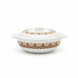Henlee Melamine Serving Bowl With Lid - White with Gold & Brown - 22cmX6cm - Al Kabayel Discount CentreHenlee Melamine Serving Bowl With Lid - White with Gold & Brown - 22cmX6cmBowlsHENLEEAl Kabayel Discount Centre