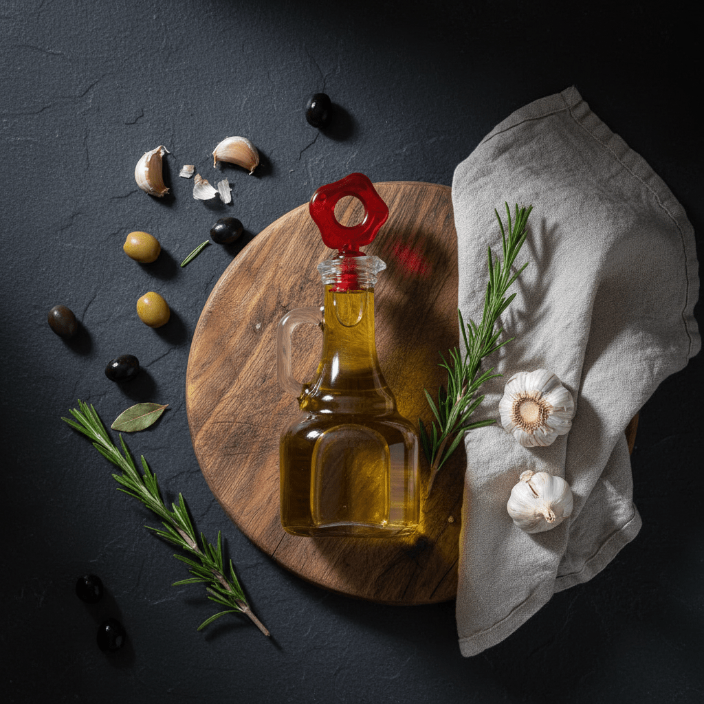 Herevin Glass Oil Bottle with Red Flower Stopper — 275ml - Al Kabayel Discount CentreHerevin Glass Oil Bottle with Red Flower Stopper — 275mlKitchen Utensils & GadgetsHEREVINAl Kabayel Discount Centre