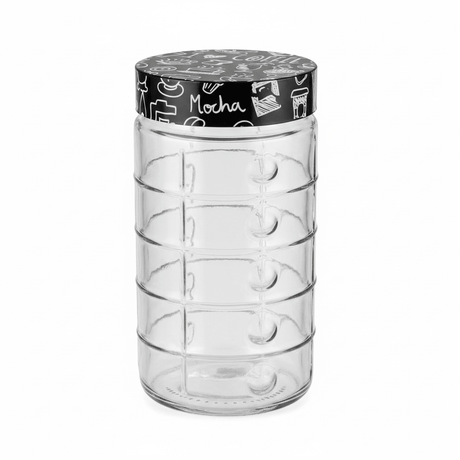 Herevin Glass Storage Jar with Black Lid - 18×10cm / 22×10cm - Al Kabayel Discount CentreHerevin Glass Storage Jar with Black Lid - 18×10cm / 22×10cmJars & Food SaversHEREVINAl Kabayel Discount Centre