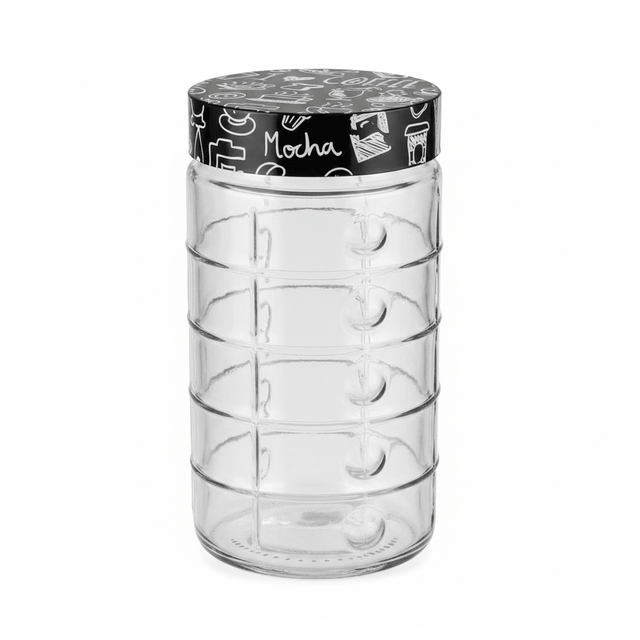 Herevin Glass Storage Jar with Black Lid - 18×10cm / 22×10cm - Al Kabayel Discount CentreHerevin Glass Storage Jar with Black Lid - 18×10cm / 22×10cmJars & Food SaversHEREVINAl Kabayel Discount Centre