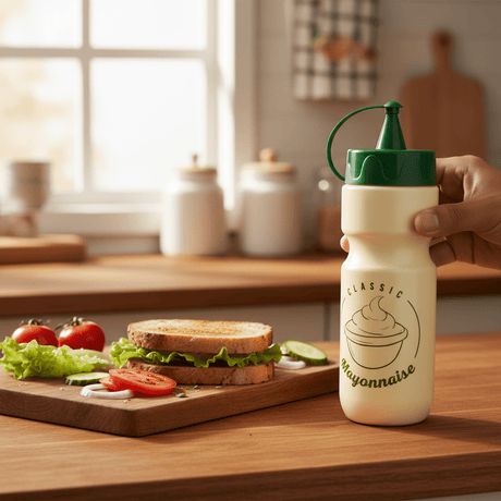 Herevin Plastic Classic Mayonnaise Dispenser Bottle Squeeze Bottle for Mayo, Sauces, and Condiments - 660ml - Cream Body With Green Cap - Al Kabayel Discount CentreHerevin Plastic Classic Mayonnaise Dispenser Bottle Squeeze Bottle for Mayo, Sauces, and Condiments - 660ml - Cream Body With Green CapKitchen Utensils & GadgetsHEREVINAl Kabayel Discount Centre