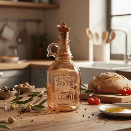 Herevin Tinted Orange Glass Oil Bottle – 1 Litre | Elegant Etched Design with Handle - Al Kabayel Discount CentreHerevin Tinted Orange Glass Oil Bottle – 1 Litre | Elegant Etched Design with HandleKitchen Utensils & GadgetsHEREVINAl Kabayel Discount Centre