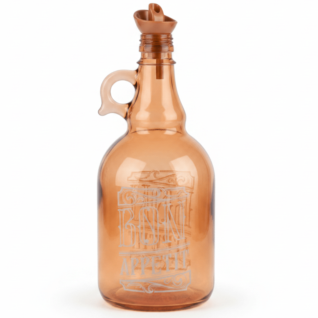 Herevin Tinted Orange Glass Oil Bottle – 1 Litre | Elegant Etched Design with Handle - Al Kabayel Discount CentreHerevin Tinted Orange Glass Oil Bottle – 1 Litre | Elegant Etched Design with HandleKitchen Utensils & GadgetsHEREVINAl Kabayel Discount Centre