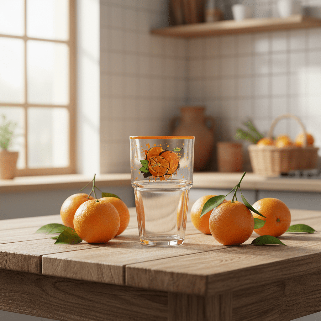 Hervin Glass Tumbler 350cc – Orange Print | 12×7.5cm - Al Kabayel Discount CentreHervin Glass Tumbler 350cc – Orange Print | 12×7.5cmTumblersHERVINAl Kabayel Discount Centre