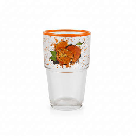 Hervin Glass Tumbler 350cc – Orange Print | 12×7.5cm - Al Kabayel Discount CentreHervin Glass Tumbler 350cc – Orange Print | 12×7.5cmTumblersHERVINAl Kabayel Discount Centre