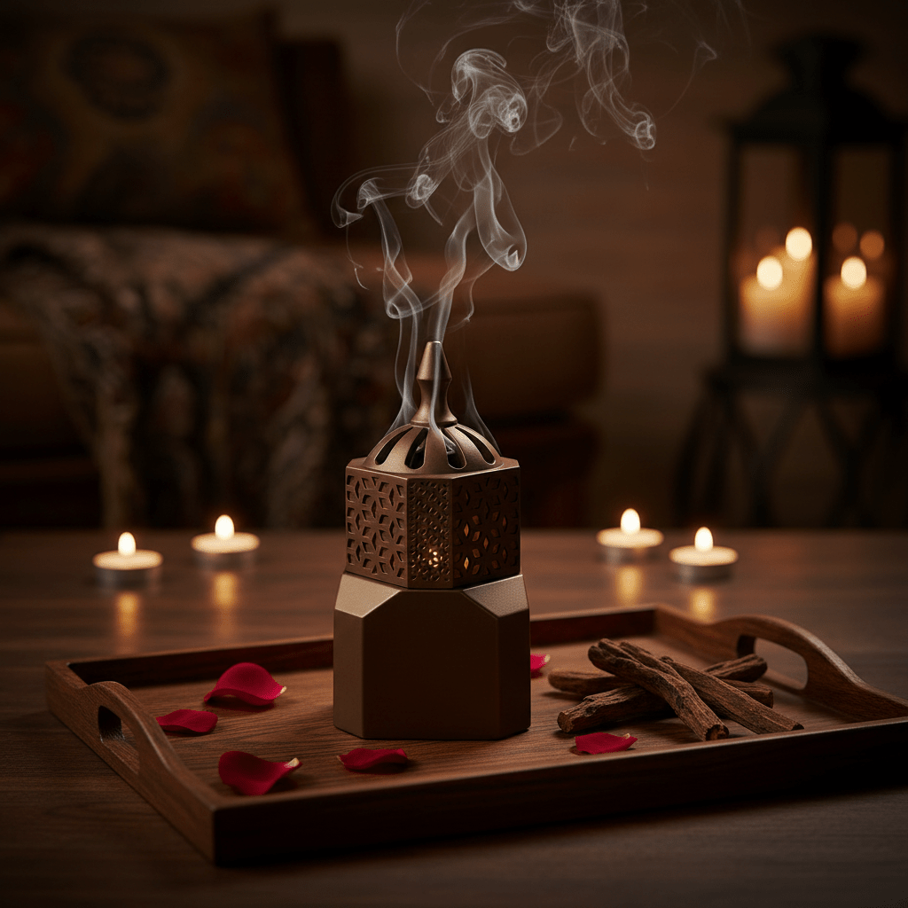 Hexagonal Arabic Incense Burner — Brown Ceramic | 14cm - Al Kabayel Discount CentreHexagonal Arabic Incense Burner — Brown Ceramic | 14cmIncense BurnerAKDCAl Kabayel Discount Centre
