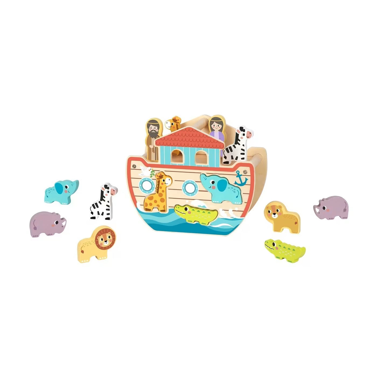 Joodi Wooden 15pcs Noah's Ark Playset
