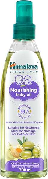 Himalaya Nourishing Baby Oil 300ml – Olive Oil & Winter Cherry | Pump Dispenser - Al Kabayel Discount CentreHimalaya Nourishing Baby Oil 300ml – Olive Oil & Winter Cherry | Pump DispenserBaby ProductsHIMALAYAAl Kabayel Discount Centre