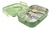 HMJP Three Compartment Lunch Box with Spoon 1000ml, SUS304 Stainless Steel Interior,Green - Al Kabayel Discount CentreHMJP Three Compartment Lunch Box with Spoon 1000ml, SUS304 Stainless Steel Interior,GreenFood ContainersHMJPAl Kabayel Discount Centre