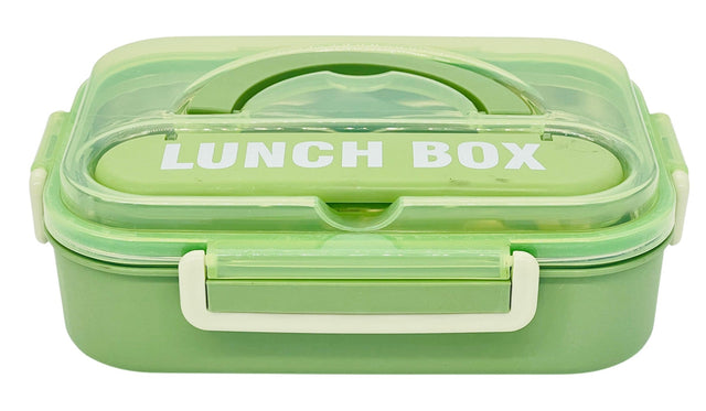 HMJP Three Compartment Lunch Box with Spoon 1000ml, SUS304 Stainless Steel Interior,Green - Al Kabayel Discount CentreHMJP Three Compartment Lunch Box with Spoon 1000ml, SUS304 Stainless Steel Interior,GreenFood ContainersHMJPAl Kabayel Discount Centre