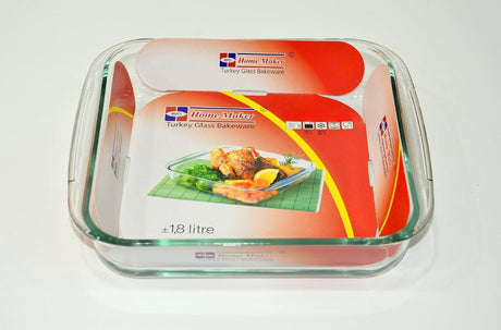 HOME BAKER Square Borosilicate Baking Tray 1.8 Liter, 24.8cm*22.1cm*5.1cm - Al Kabayel Discount CentreHOME BAKER Square Borosilicate Baking Tray 1.8 Liter, 24.8cm*22.1cm*5.1cmFood ContainersHOME BAKERAl Kabayel Discount Centre