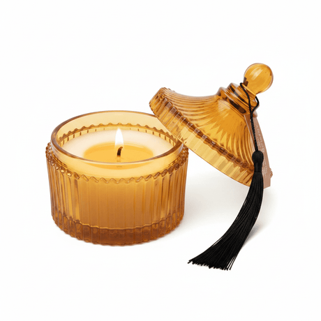Home Fragrance Amber & Ginger Lily Luxury Aromatherapy Candle with Premium Glass Jar – 10 cm - Al Kabayel Discount CentreHome Fragrance Amber & Ginger Lily Luxury Aromatherapy Candle with Premium Glass Jar – 10 cmHome FragrancesHOME FRAGRANCEAl Kabayel Discount Centre