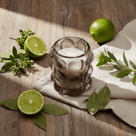 Home Fragrance Bay Leaf & Lime Mini Decorative Scented Candle in Glass Cup – 9 cm - Al Kabayel Discount CentreHome Fragrance Bay Leaf & Lime Mini Decorative Scented Candle in Glass Cup – 9 cmHome FragrancesHOME FRAGRANCEAl Kabayel Discount Centre
