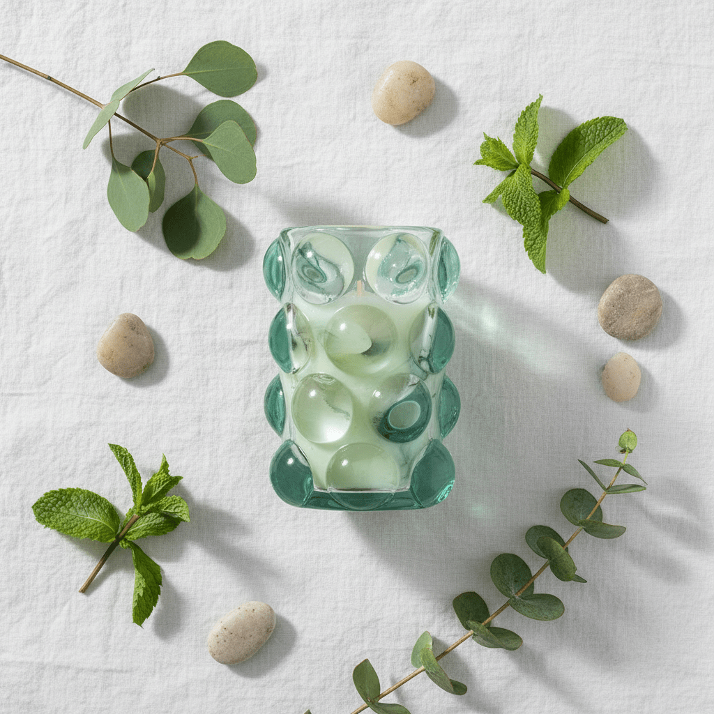 Home Fragrance Eucalyptus & Mint Spa Collection Scented Candle in Decorative Glass Cup – 12 cm - Al Kabayel Discount CentreHome Fragrance Eucalyptus & Mint Spa Collection Scented Candle in Decorative Glass Cup – 12 cmHome FragrancesHOME FRAGRANCEAl Kabayel Discount Centre