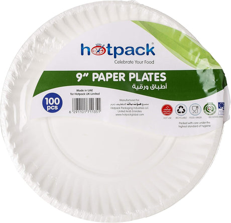Hotpack 100pcs Round Paper Plate 9" - Al Kabayel Discount CentreHotpack 100pcs Round Paper Plate 9"DisposablesHOTPACKAl Kabayel Discount Centre
