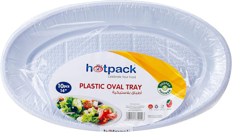 Hotpack 10pcs Plastic Oval Tray 14" - Al Kabayel Discount CentreHotpack 10pcs Plastic Oval Tray 14"DisposablesHOTPACKAl Kabayel Discount Centre