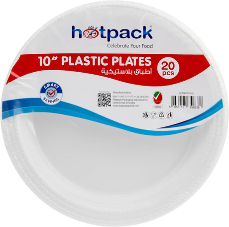 Hotpack 20pcs Round Plastic Plate 10" - Al Kabayel Discount CentreHotpack 20pcs Round Plastic Plate 10"DisposablesHOTPACKAl Kabayel Discount Centre