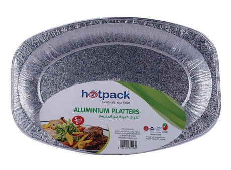 Hotpack 5pcs Disposable Aluminium Foil Platter 17" - Al Kabayel Discount CentreHotpack 5pcs Disposable Aluminium Foil Platter 17"DisposablesHOTPACKAl Kabayel Discount Centre
