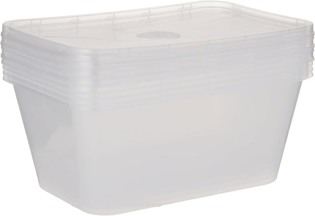 Hotpack 5pcs Rectangular Microwaveable Container with Lid 1000ml - Al Kabayel Discount CentreHotpack 5pcs Rectangular Microwaveable Container with Lid 1000mlDisposablesHOTPACKAl Kabayel Discount Centre