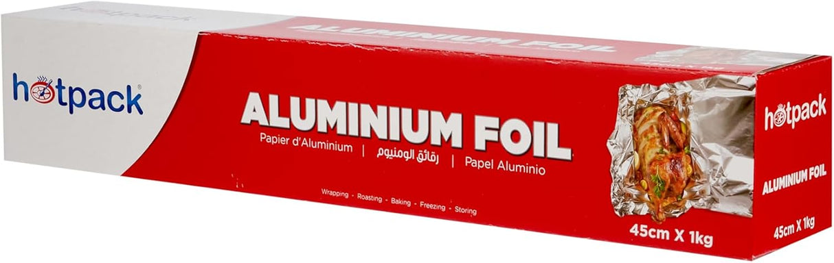 Hotpack Aluminium Foil 450mm Width, 1000g Gross Weight, Cooking - Storing - Wrapping - Al Kabayel Discount CentreHotpack Aluminium Foil 450mm Width, 1000g Gross Weight, Cooking - Storing - WrappingJars & Food SaversHOTPACKAl Kabayel Discount Centre