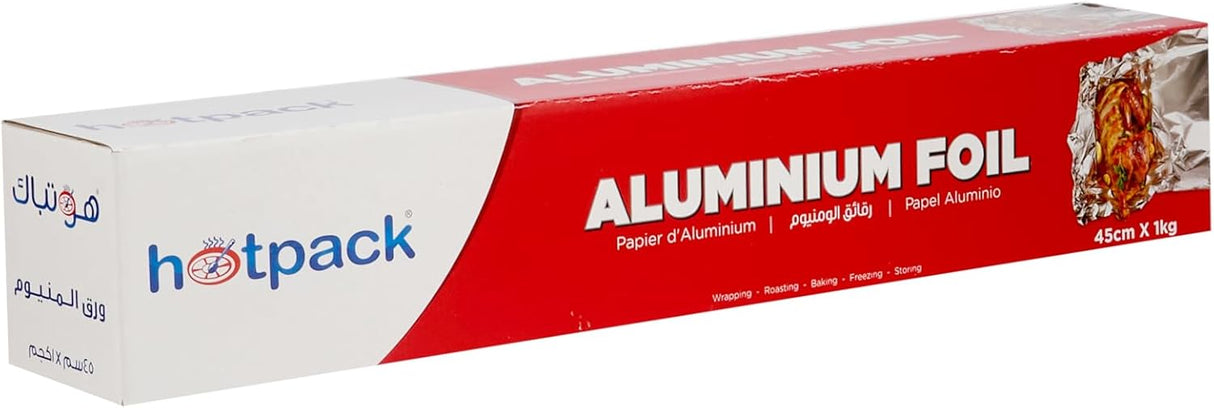 Hotpack Aluminium Foil 450mm Width, 1000g Gross Weight, Cooking - Storing - Wrapping - Al Kabayel Discount CentreHotpack Aluminium Foil 450mm Width, 1000g Gross Weight, Cooking - Storing - WrappingJars & Food SaversHOTPACKAl Kabayel Discount Centre
