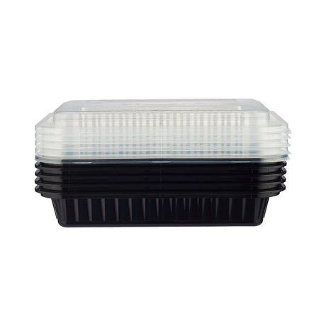 Hotpack Classique Range 5pcs Rectangular Black Base Container with Lid 58oz - Al Kabayel Discount CentreHotpack Classique Range 5pcs Rectangular Black Base Container with Lid 58ozDisposablesHOTPACKAl Kabayel Discount Centre