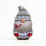hristmas Gnome Metal Candy Box – Grey-Blue, Red & White – 15 × 8 cm
