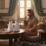 Luhpar HS-2505 Vacuum Flask 2-Piece Set (1.0 L + 1.0 L) – White with Black Handle