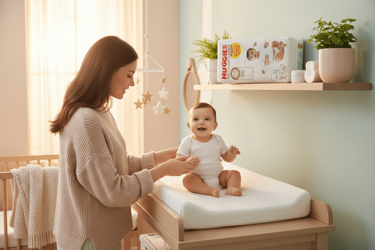 Huggies Extra Care Diapers | Size 3 (6–10 kg) | 42 Pcs | 4 - in - 1 Skin Care | Airy Soft Absorbent Pillows | Dermatologically Tested - Al Kabayel Discount CentreHuggies Extra Care Diapers | Size 3 (6–10 kg) | 42 Pcs | 4 - in - 1 Skin Care | Airy Soft Absorbent Pillows | Dermatologically TestedBaby ProductsHUGGIESAl Kabayel Discount Centre