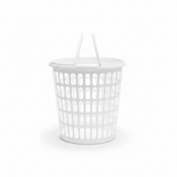 Sarvah White Plastic Laundry Basket with Handles - 38×38 cm