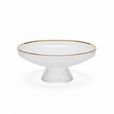 Danny Home Glass Footed Fruit Plate With Gold Rim - 13 Inch
