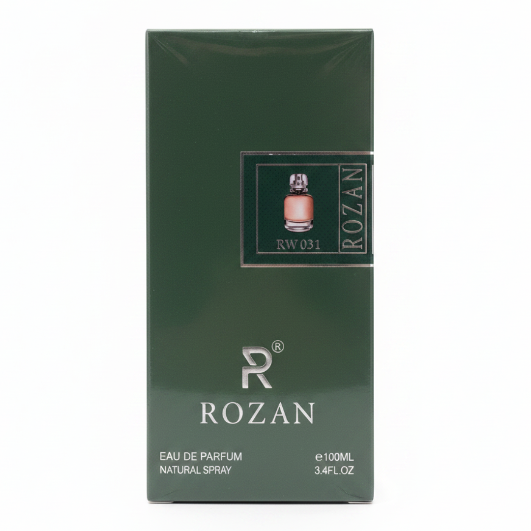 عطر روزان RW031 للنساء او دي بارفان 100 مل – عطر شرقي زهري مع الكمثرى، البرغموت، مسك الروم والفانيليا | بخاخ طبيعي يدوم طويلاً | نسخة مستوحاة |