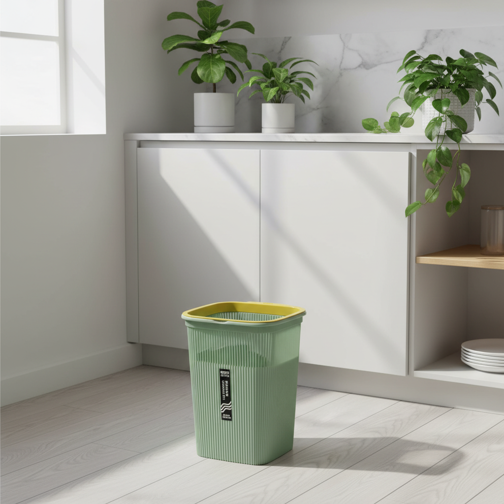 Kitchenmark Plastic Square Garbage Bin - 9.5 Litre