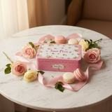 Sweet Time Pink Floral Metal Tin Box – 21×15cm | Decorative Gift & Storage Box