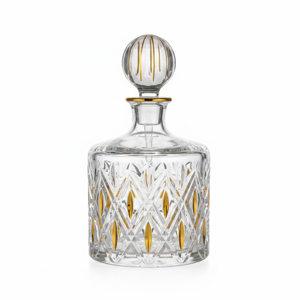 Mayflower Crystal Glass Perfume Bottle with Golden Shade — 1100ml