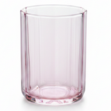 Deli Tinted Pink Water Glass 250ml — Faceted Ribbed Design