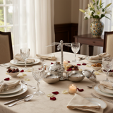 AKDC 3-Section Metal Candy Bowl – Premium Silver Finish, Divided Serving Bowl for Snacks & Sweets, 30 cm