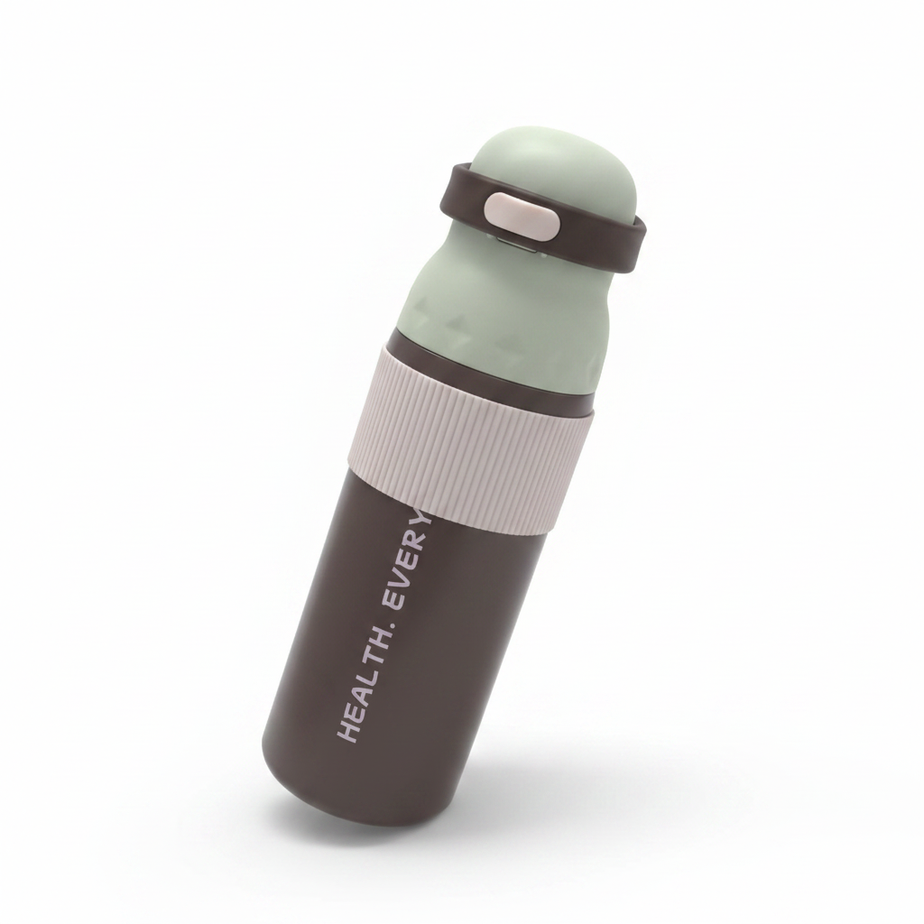 SBC Dark Brown & Sage Green Metal Water Bottle – 700ml
