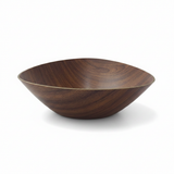 Evelin Large Triangle Bowl – Wood-Finish Polystyrene – 34×11 cm