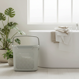G-Spark Light Grey Plastic Laundry Basket with Handle - 35×37cm