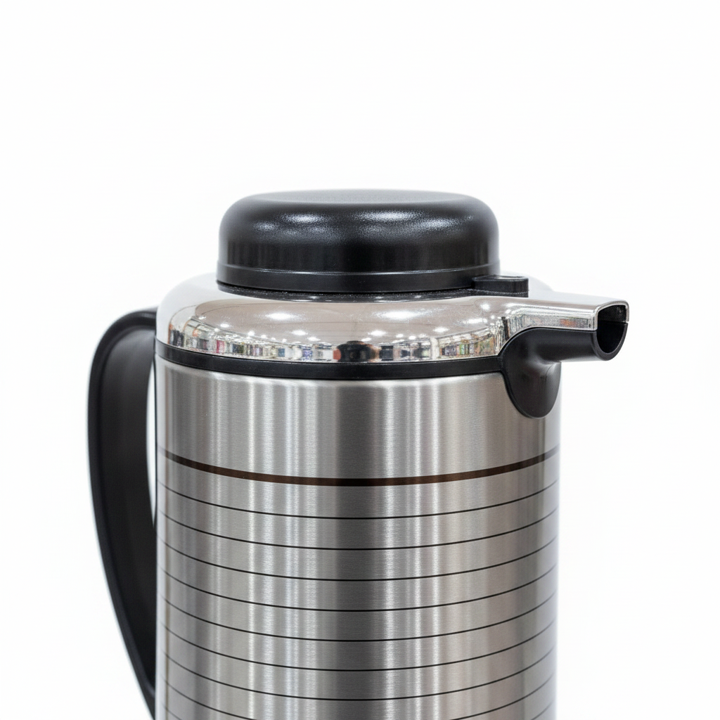 Kitchen Mark Silver & Black Stainless Steel Vacuum Flask - 1300ml / 1600ml