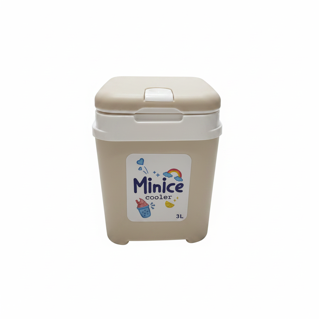 Minice Cooler Box Set of 3 – 3L / 1L / 320ml – Grey / Beige / Pink