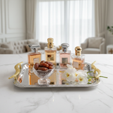 Maximan Luxury Silver & Gold Stainless Steel Serving Tray with Handles | 28.5 × 19 cm |