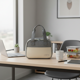 Mujian Grey & Cream Lunch Box Bag - 20×25cm