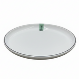 4Ever White Melamine Dessert Plate with Black Rim — 10.75 Inch